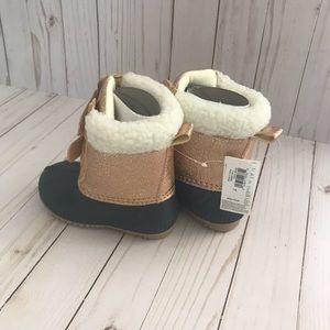 metallic sherpa duck boots